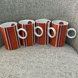 4 Julia Minasian Target”06 coffee mugs Celebrate Life purple orange pink stripe